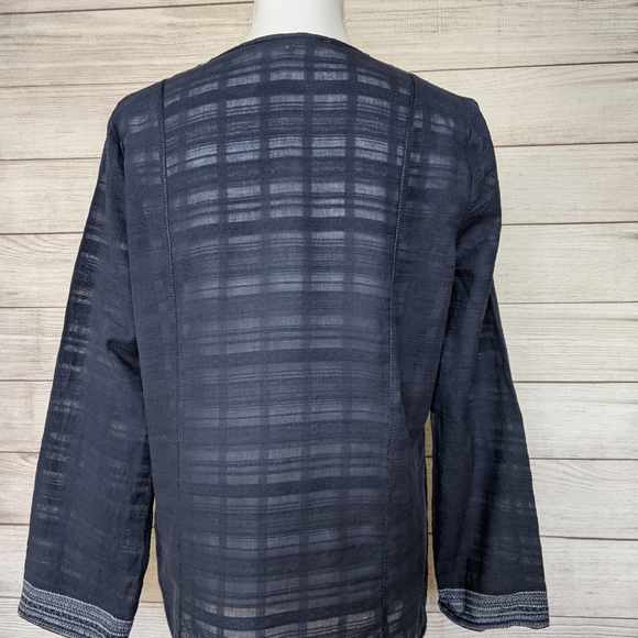 Max Studio blue size med. tunic, peasant, boho top - Picture 2 of 11